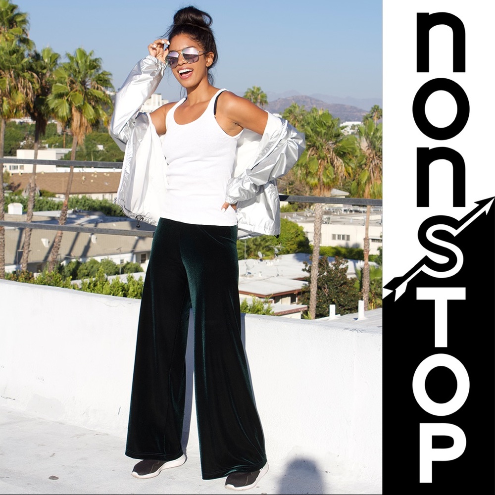Hunter Green Stretch Velvet Pant